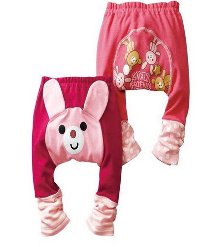 Kids cartoon pants four color with rabbit pattern